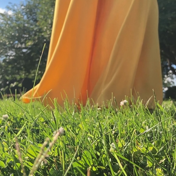 Yellow Wide Leg Pant Set with Crop Top - Picture 13 of 13